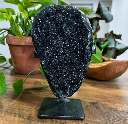 Black Galaxy Amethyst Cathedral: Uruguay Geode Crystal, Sparkly Witchy Stone