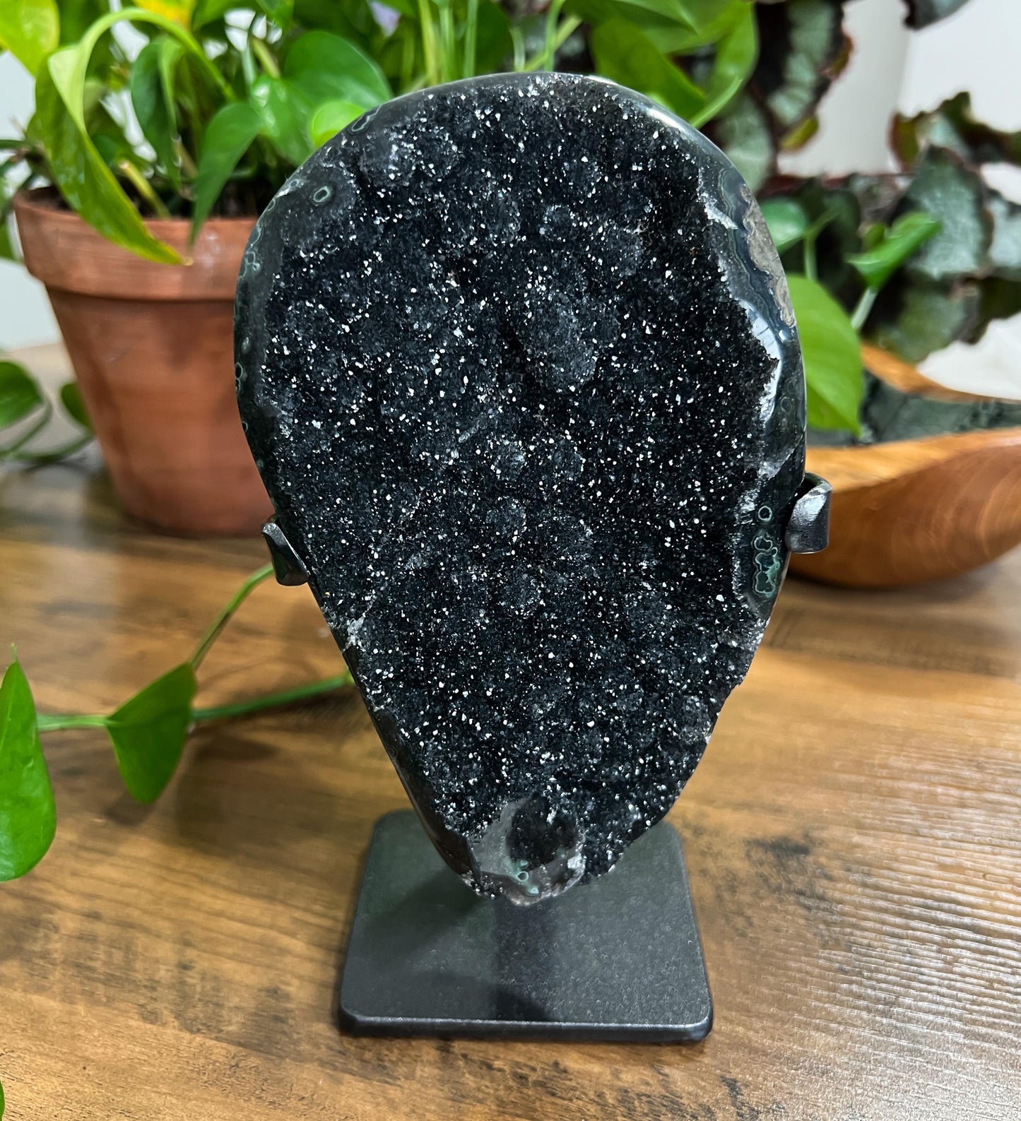 Black Galaxy Amethyst Cathedral: Uruguay Geode Crystal, Sparkly Witchy Stone