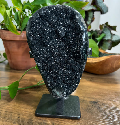 Black Galaxy Amethyst Cathedral: Uruguay Geode Crystal, Sparkly Witchy Stone