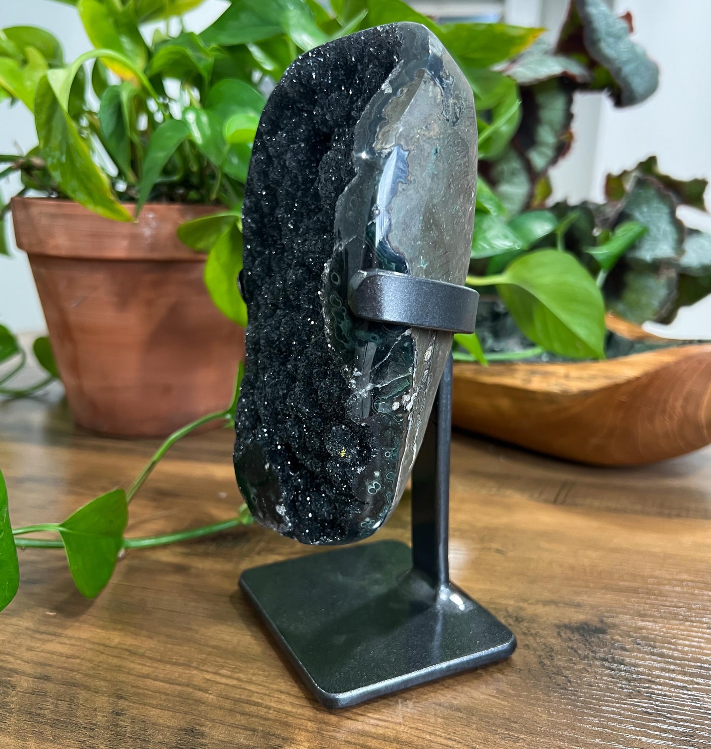 Black Galaxy Amethyst Cathedral: Uruguay Geode Crystal, Sparkly Witchy Stone