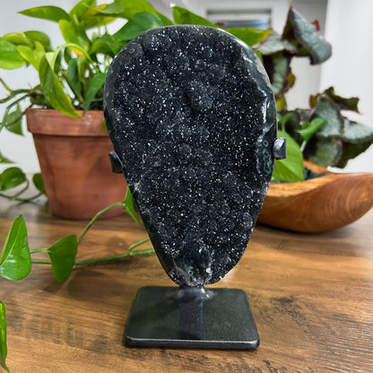 Black Galaxy Amethyst Cathedral: Uruguay Geode Crystal, Sparkly Witchy Stone