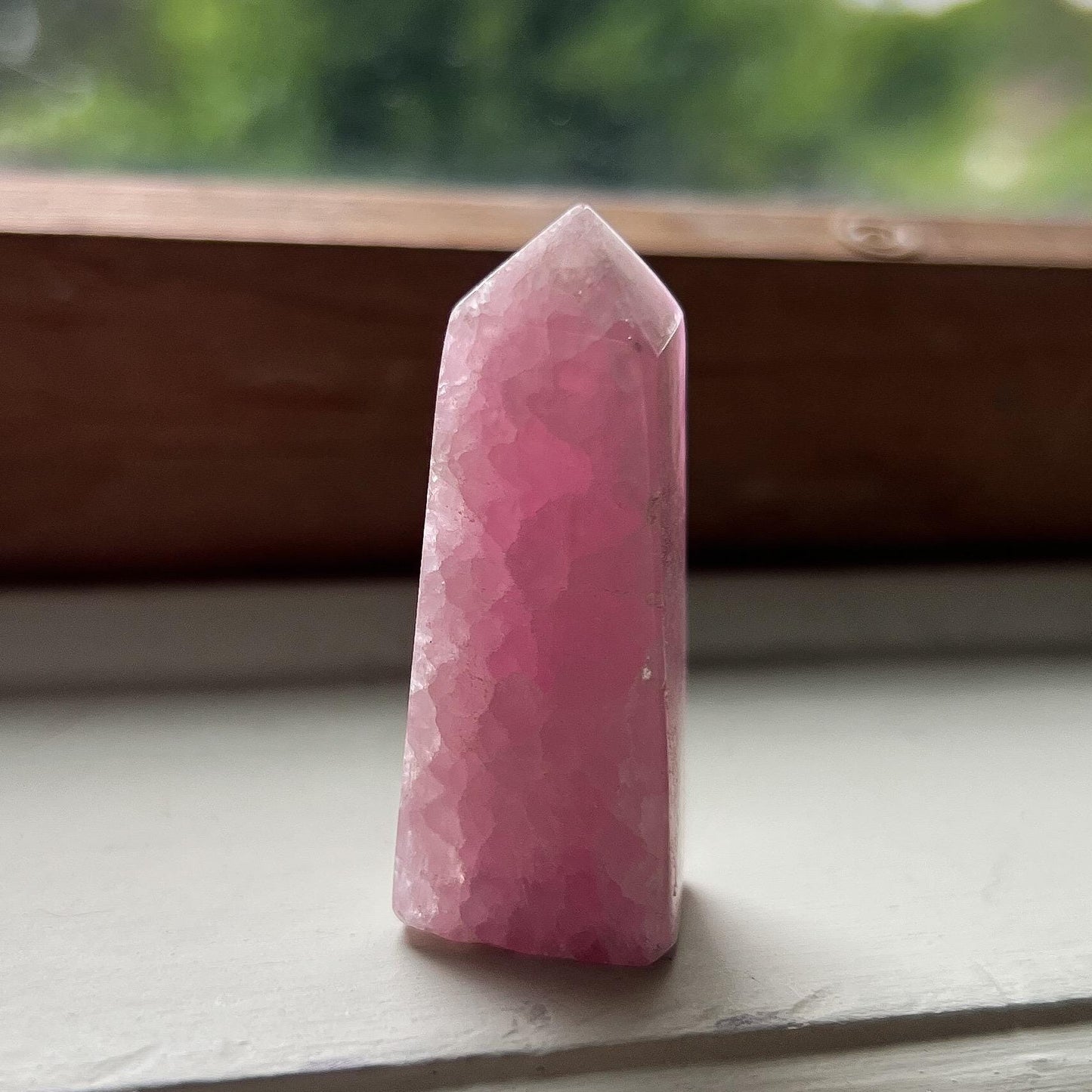 Gemmy Pink Aragonite Point
