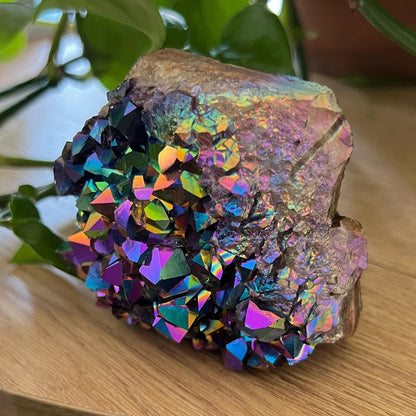Rainbow Aura Amethyst Cluster