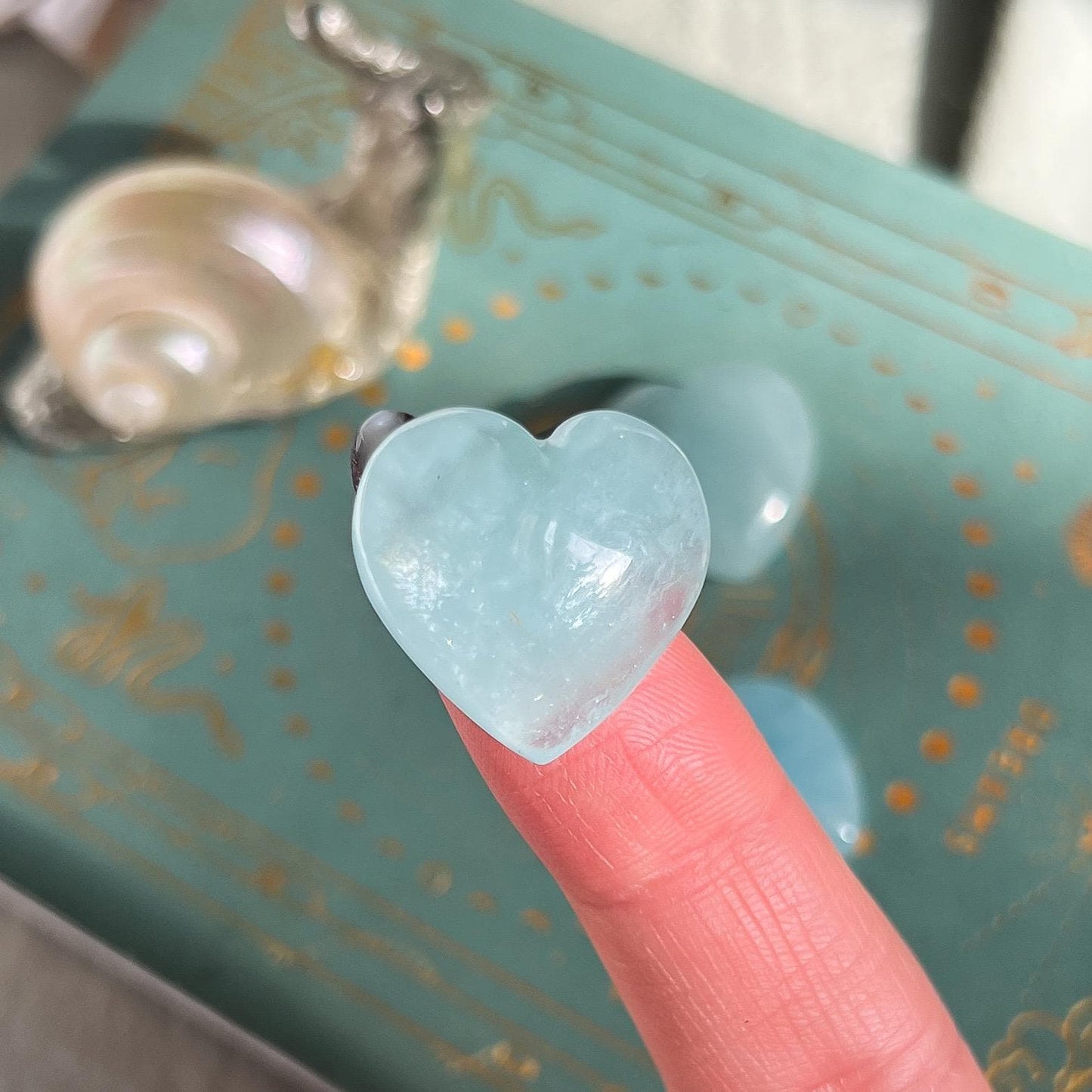 Aquamarine Heart Stone