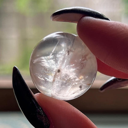 Pyrite in Girasol Quartz Sphere