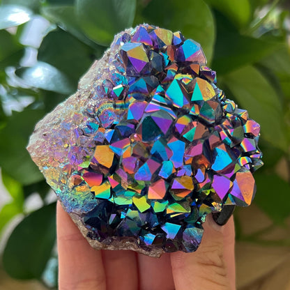 Rainbow Aura Amethyst Cluster