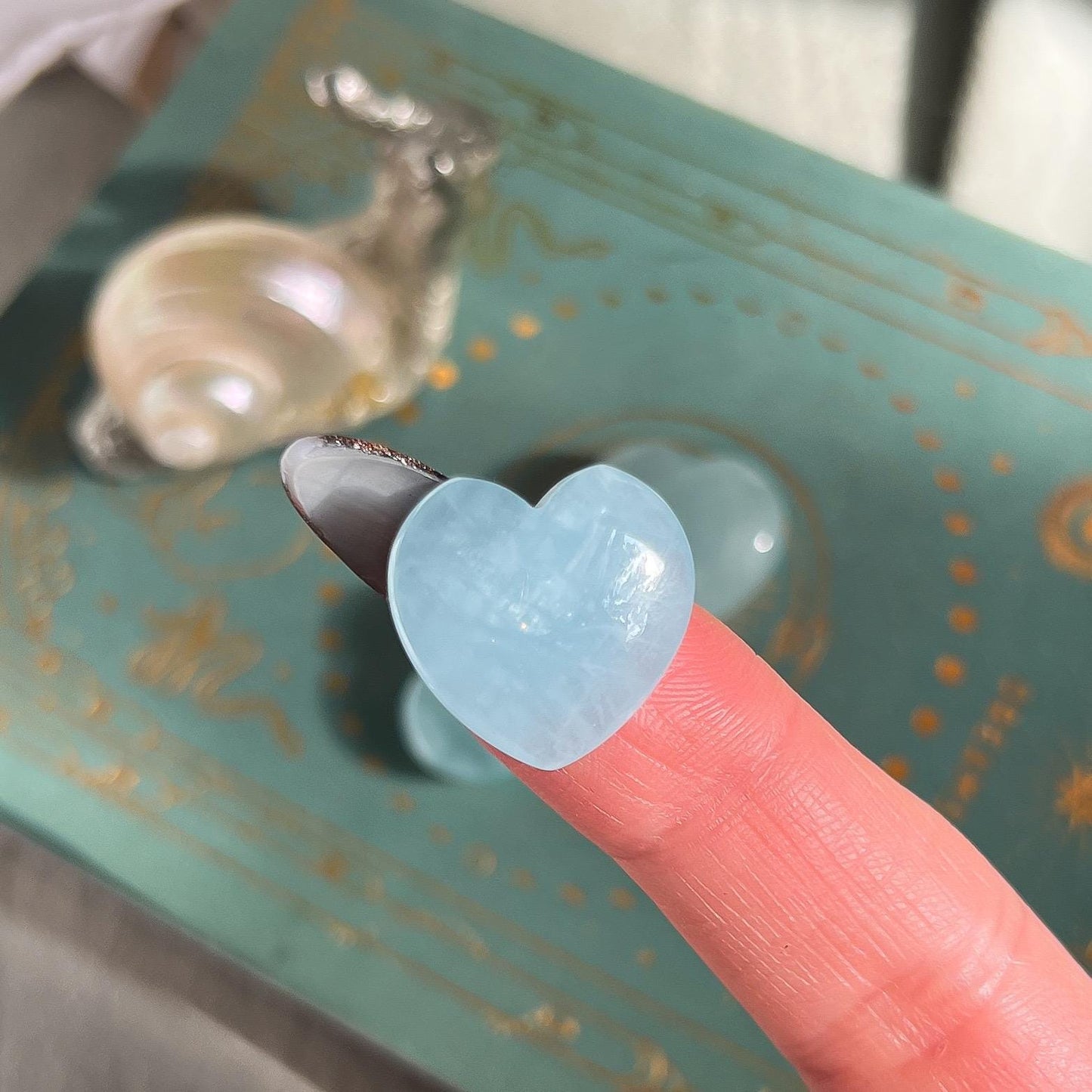 Aquamarine Heart Stone