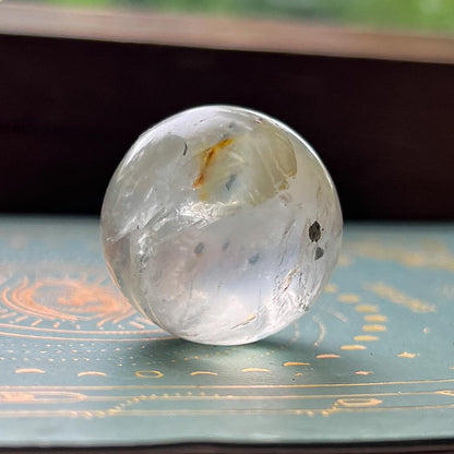 Pyrite in Girasol Quartz Sphere