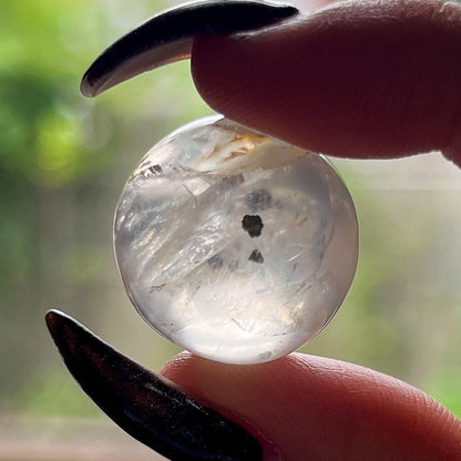 Pyrite in Girasol Quartz Sphere