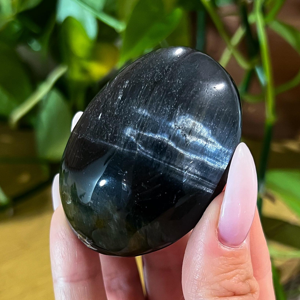 Blue Tigers Eye Palm Stone