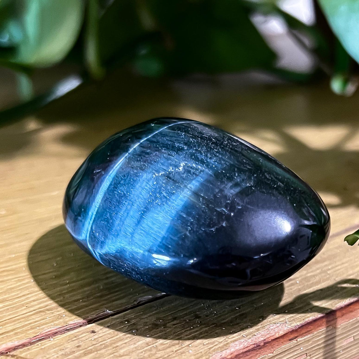 Blue Tigers Eye Palm Stone