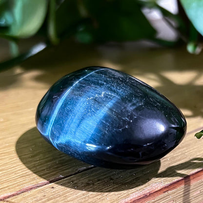 Blue Tigers Eye Palm Stone