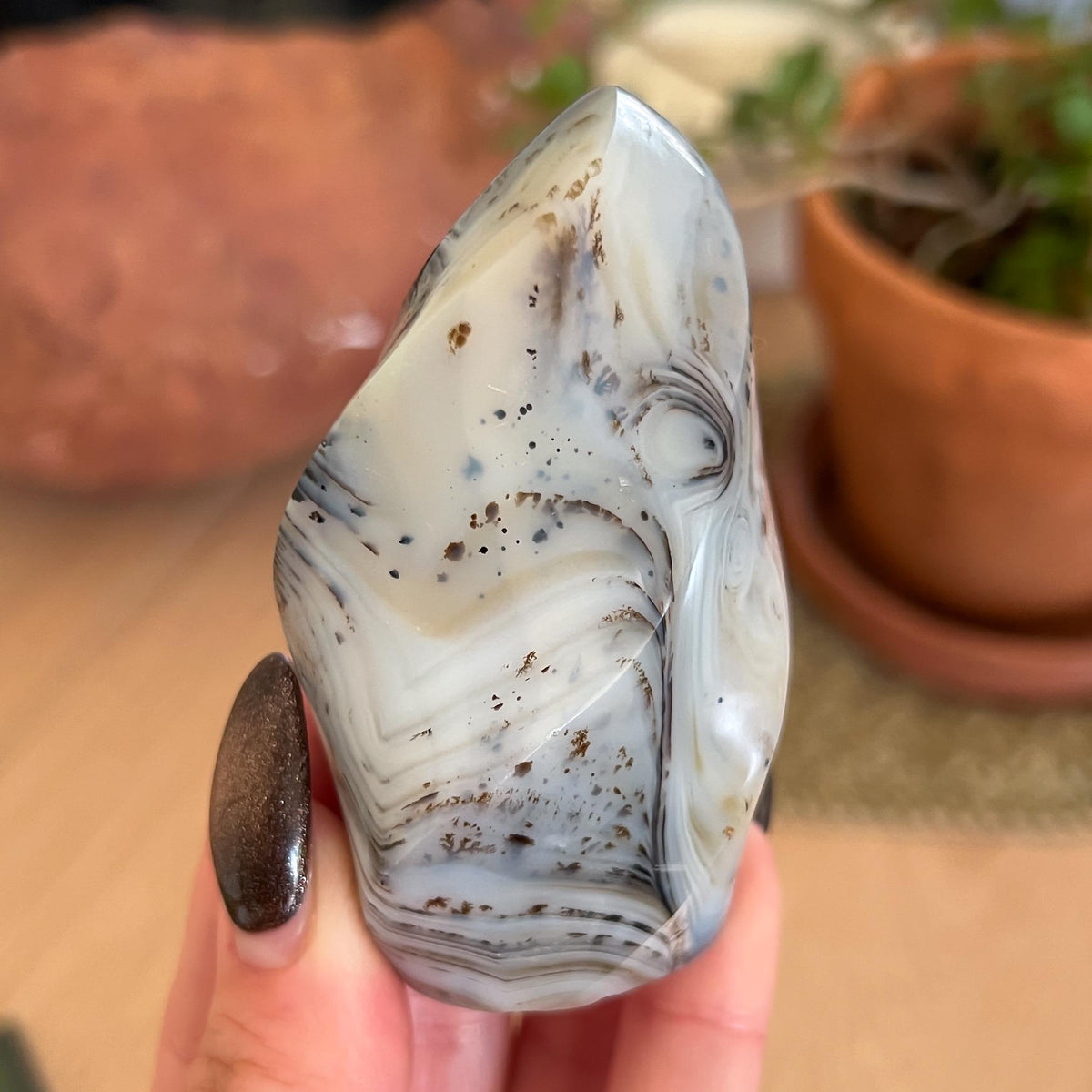 Swirly Dendritic Agate Flame
