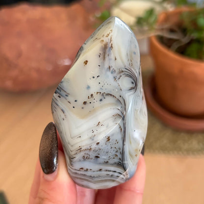 Swirly Dendritic Agate Flame