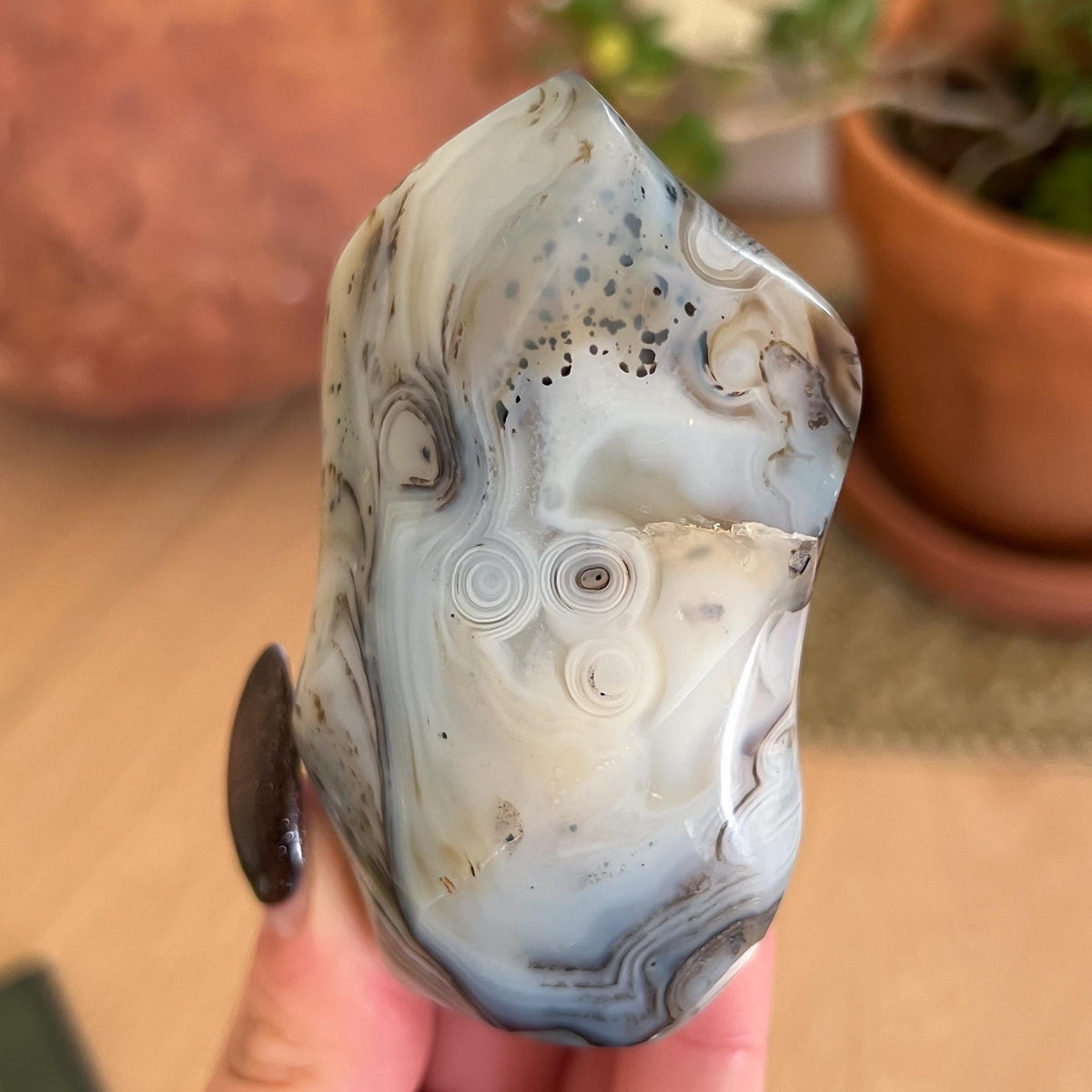 Swirly Dendritic Agate Flame