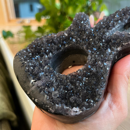 Black Druzy Guitar: Galaxy Amethyst, Druzy Crystal, Musical Gift