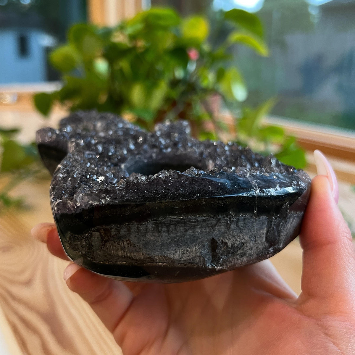 Black Druzy Guitar: Galaxy Amethyst, Druzy Crystal, Musical Gift