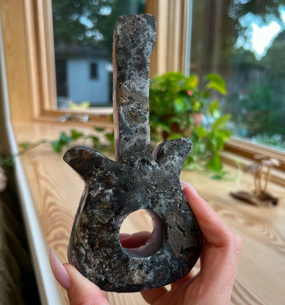 Amethyst Crystal Guitar: Stone Guitar Carving, Musical Gift