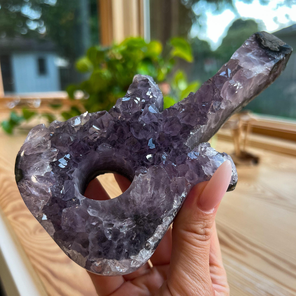 Amethyst Crystal Guitar: Stone Guitar Carving, Musical Gift