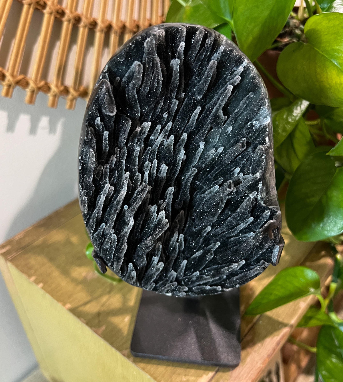 Black Galaxy Amethyst Geode, Druzy Crystal from Uruguay, Witchy Vibes