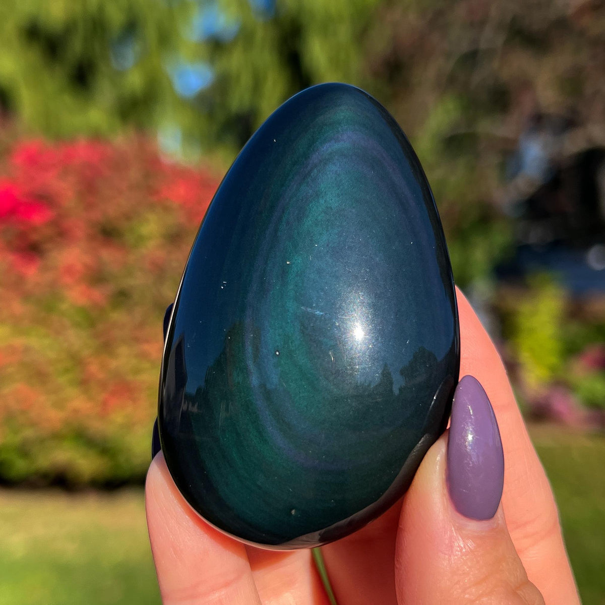 Rainbow Obsidian Palm Stone