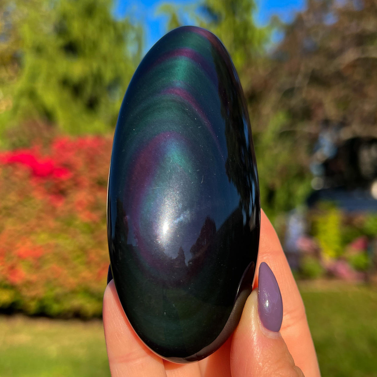 Rainbow Obsidian Palm Stone