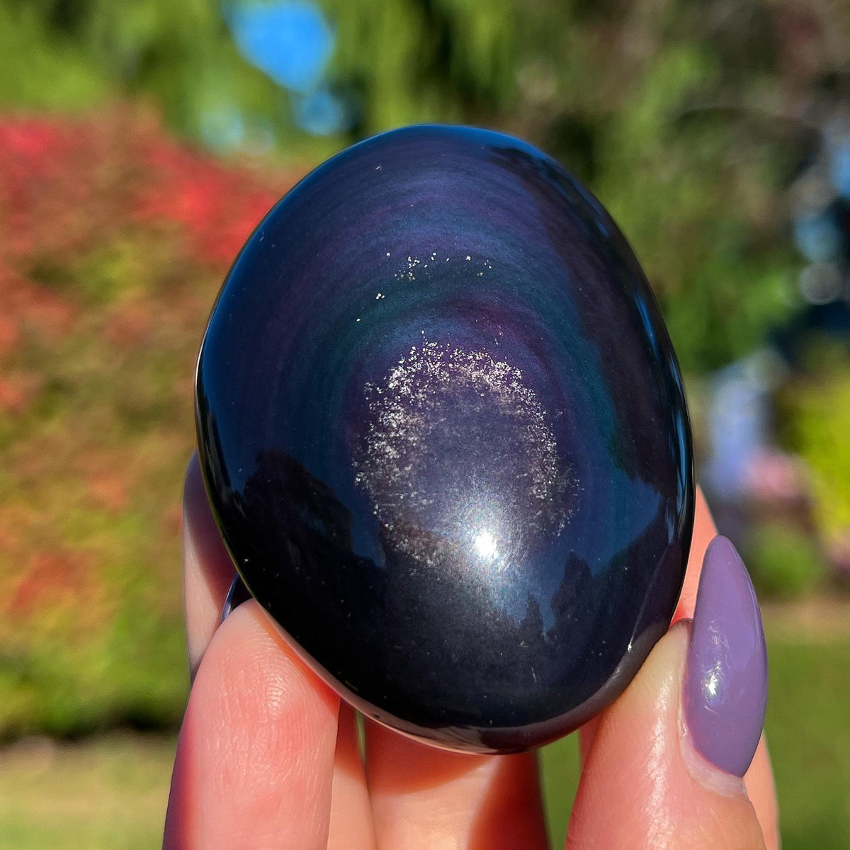 Rainbow Obsidian Palm Stone