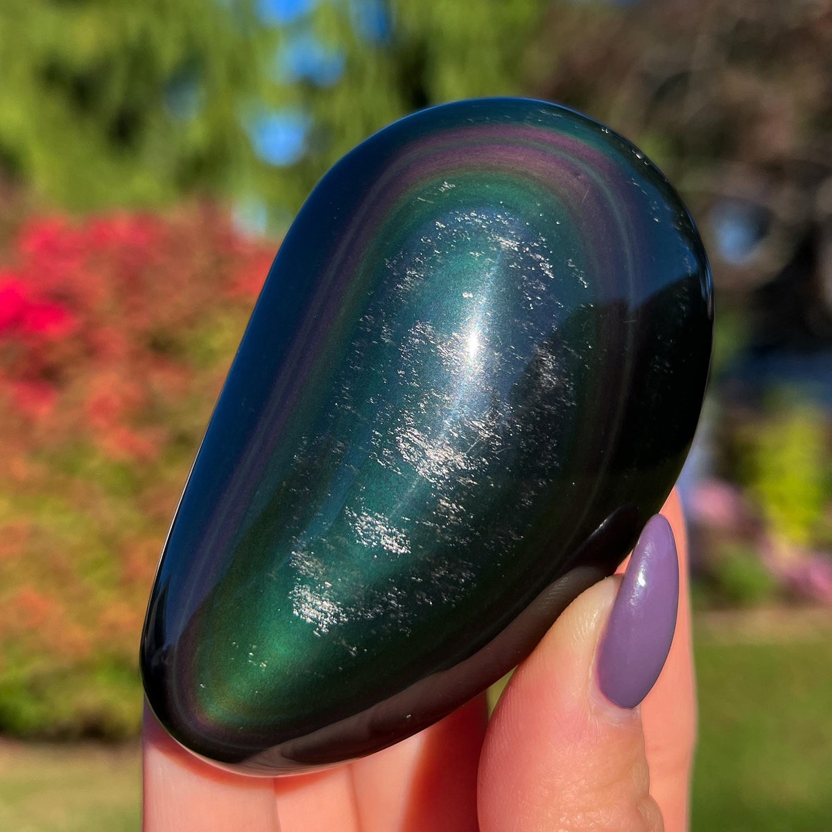 Rainbow Obsidian Palm Stone