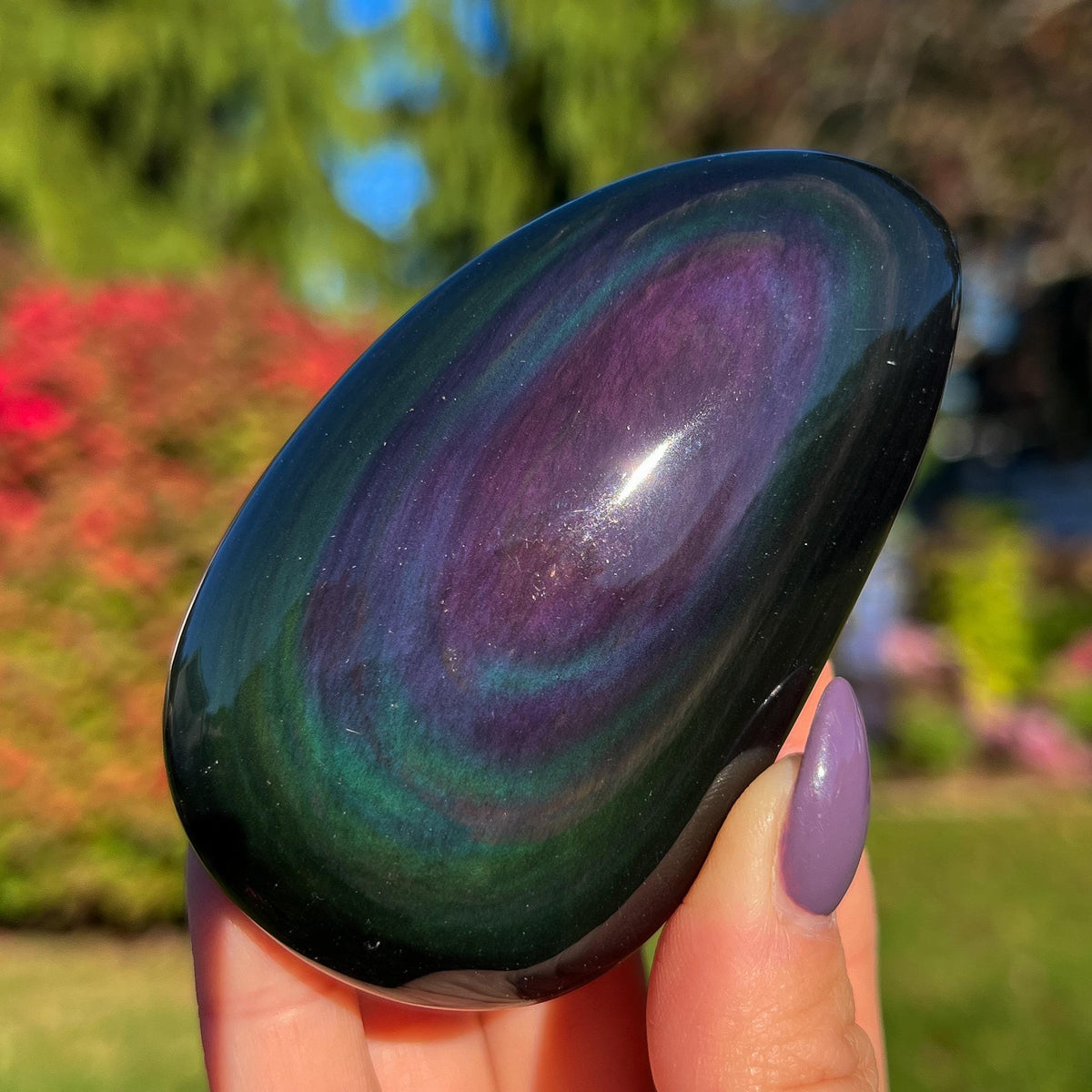 Rainbow Obsidian Palm Stone