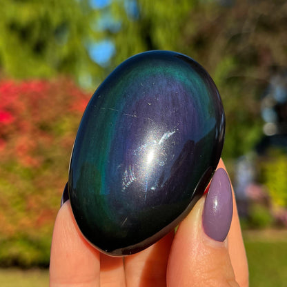 Rainbow Obsidian Palm Stone