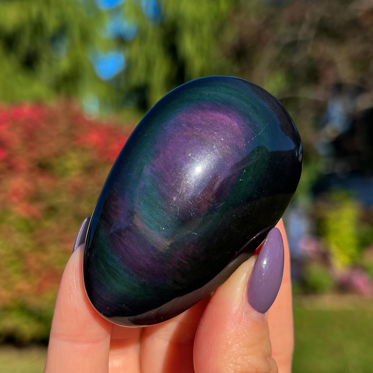 Rainbow Obsidian Palm Stone