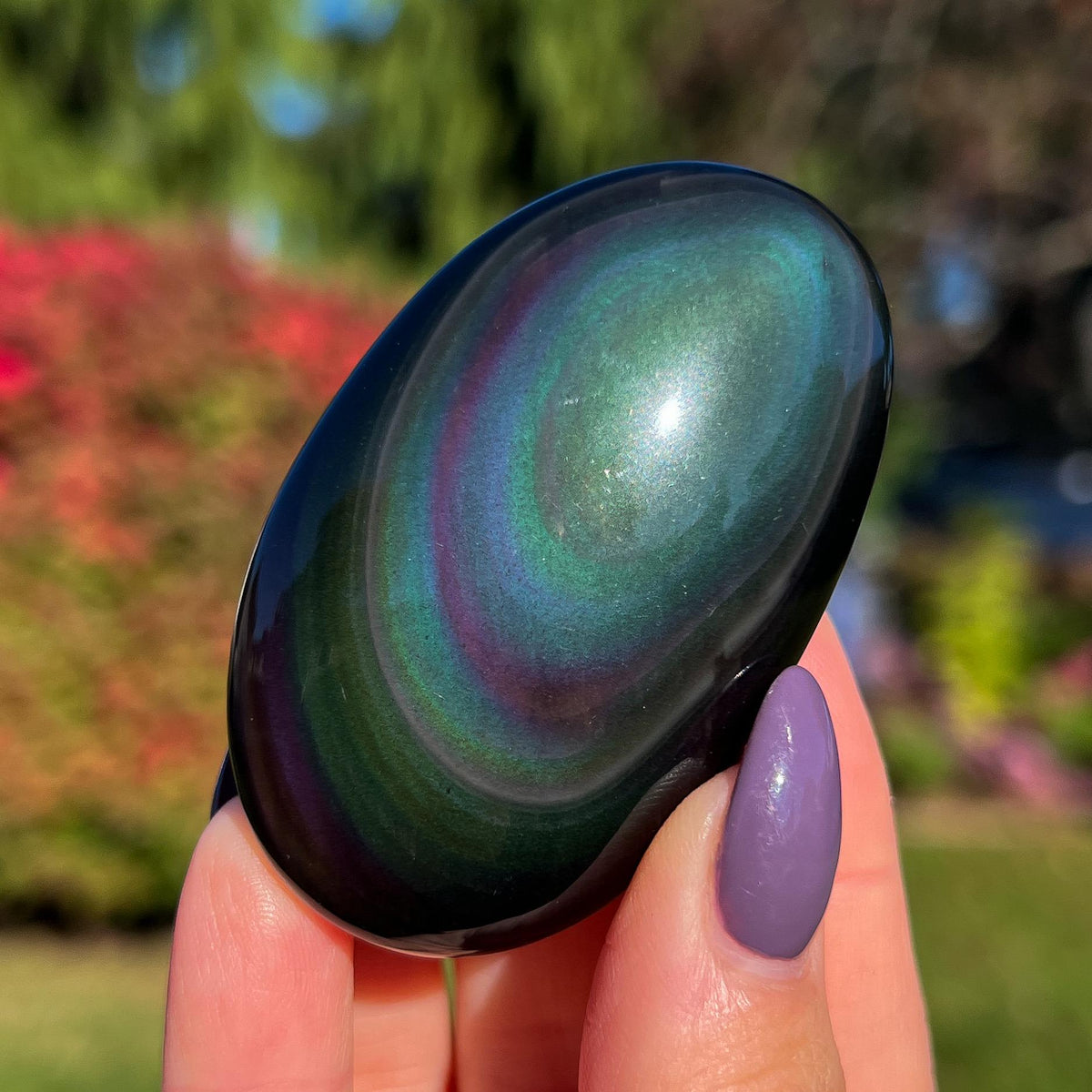 Rainbow Obsidian Palm Stone