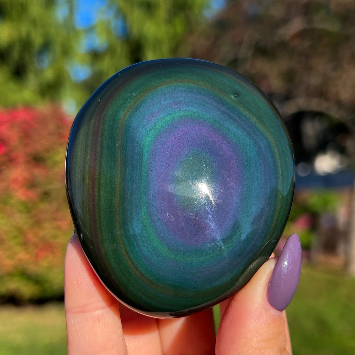 Rainbow Obsidian Palm Stone