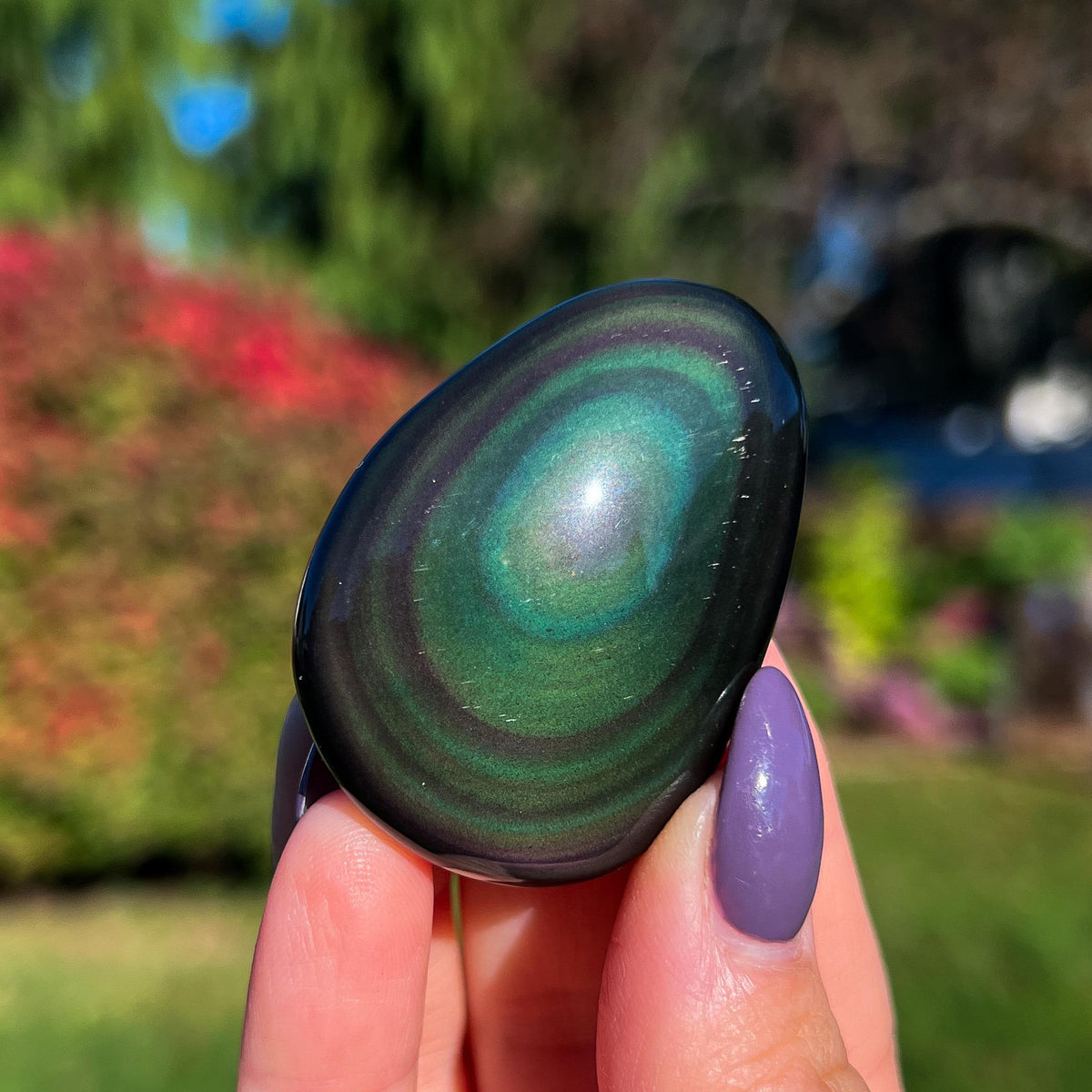 Rainbow Obsidian Palm Stone