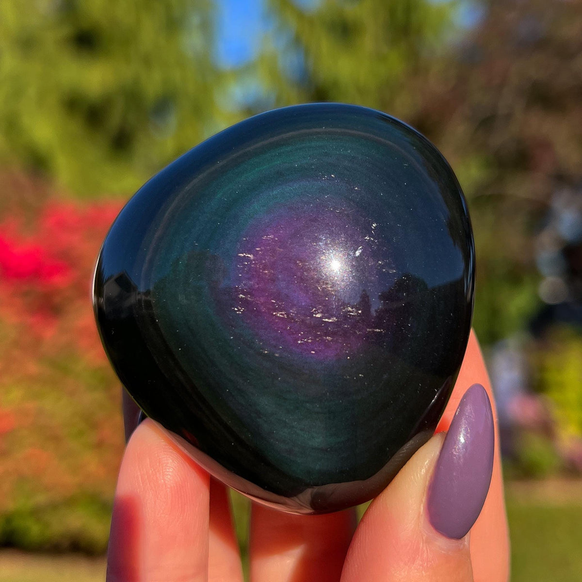 Rainbow Obsidian Palm Stone